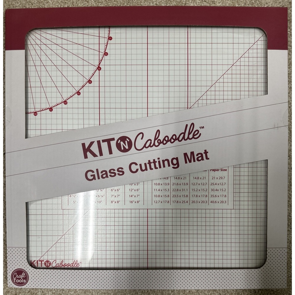Cutting Glass Mat 13" Cutting Area Kit N Caboodle Measuring Guide Made In PRC
